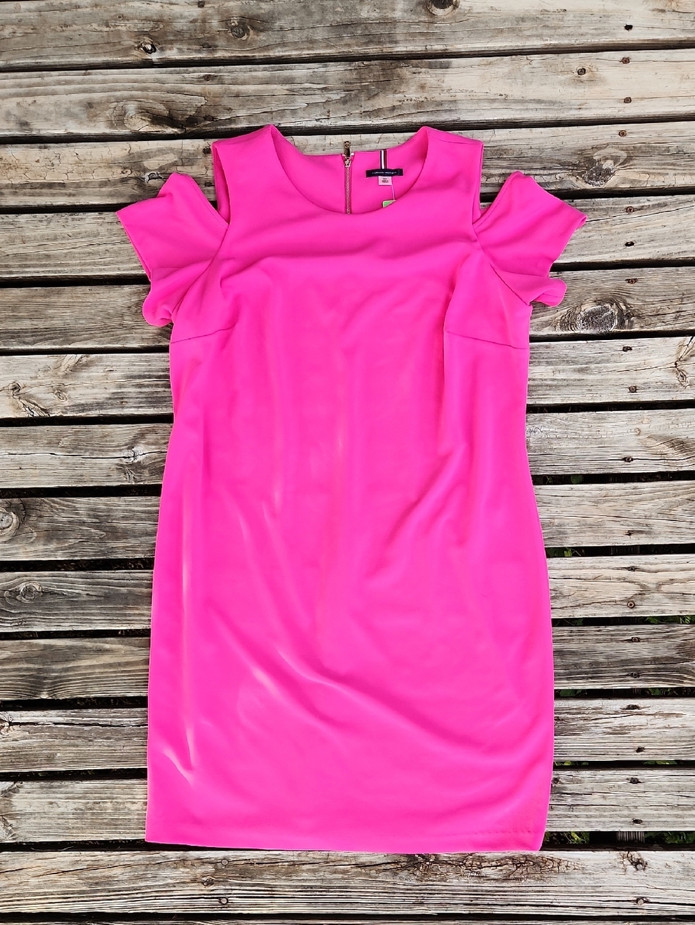 Tommy Hilfiger Hot Pink Cold Shoulder Dress 16W Summer Spring Sheath Classy